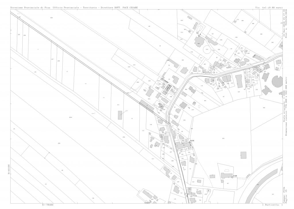 foglio catastale studio tecnico d'ingegneria civile Vaglini Pisa